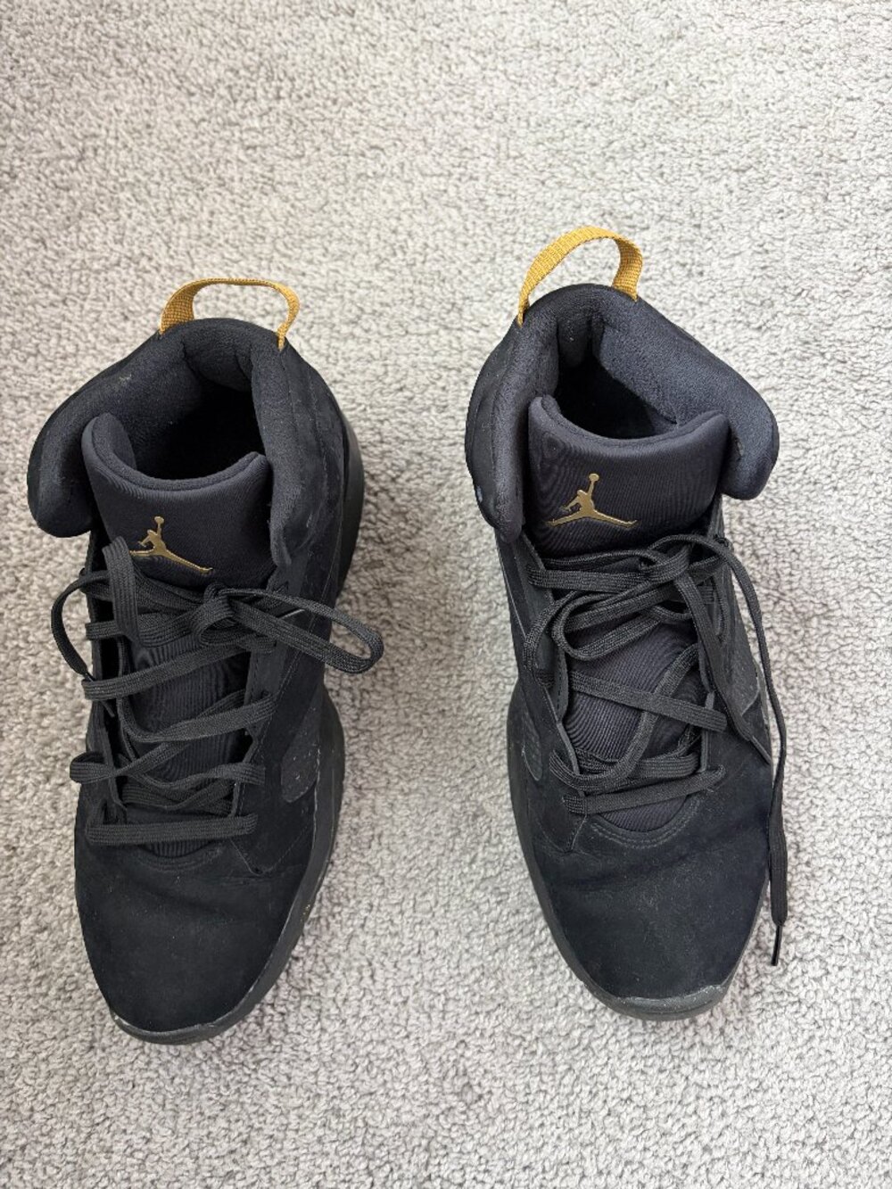 Black & Gold Jordan High-Top Sneakers